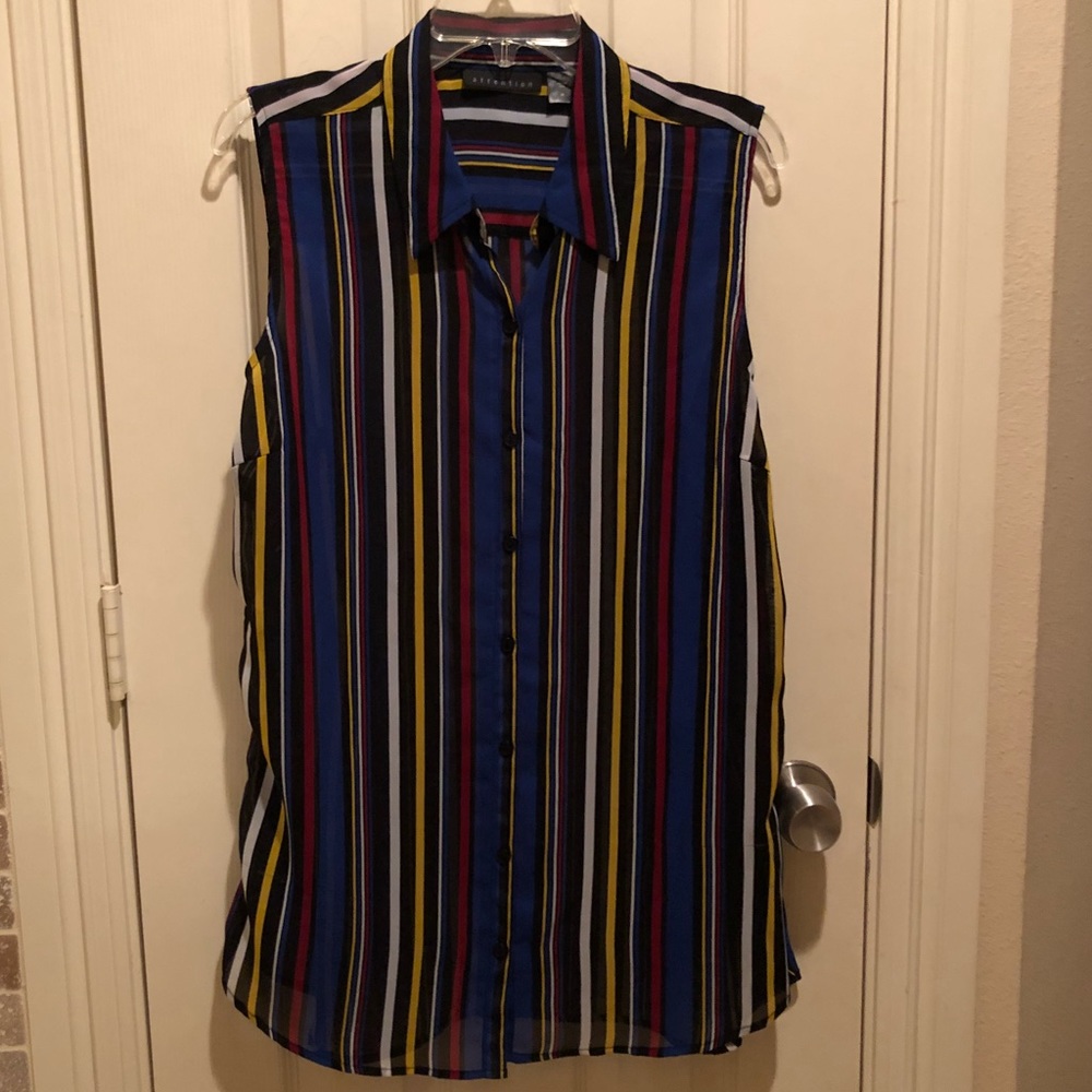 Long length button down blouse